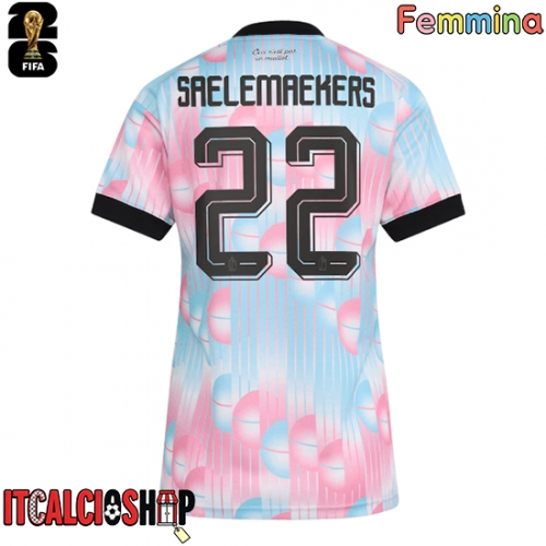 Belgio Alexis Saelemaekers #22 Seconda Maglia Femmina Mondiali 2026 Manica Corta